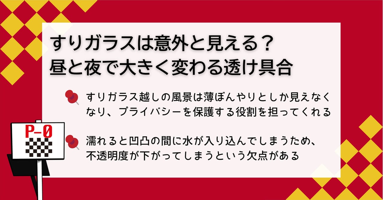 すりガラス 夜見える